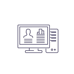 staff performance vector line icon