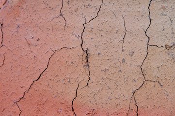 Obraz premium texture of old cracked red brick macro photo