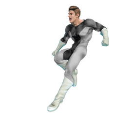 super power hero cartoon is landing