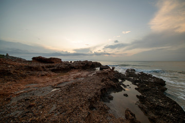 Cloudy sunrise on the coast of Oropesa del Mar