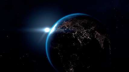 Planet Earth in open space