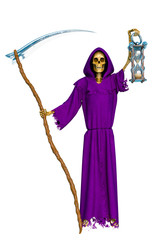 angel of death holding a hourglass