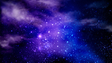 Abstract nebula of the cosmic sky, vector art illustration.