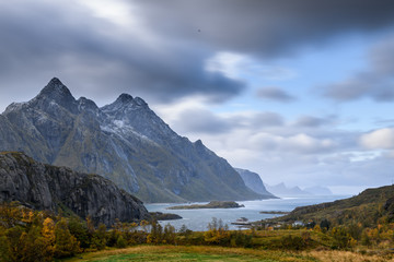 Fototapeta premium A beautiful landscape of lofoten islands in Norway.