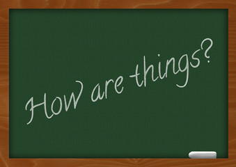 Illustration of a school blackboard with chalk inscription.