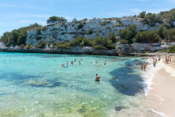 beach in the Bay of Cala Romantica in Mallorca
