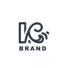 Abstract letter K logo design with wave symbol