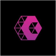 back Arrow hexagon abstract logo design with concept negative space. back icon. Delivery icon. Web, Digital, Marketing, Network icon. construction concept. -vector