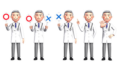 5 types of doctor poses by 3d rendering_2