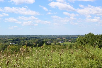 The beautiful country valley on a bright sunny day.