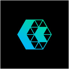 Back Arrow hexagon abstract logo design. back icon. Delivery icon. Web, Digital, Marketing, Network icon. construction concept. -vector