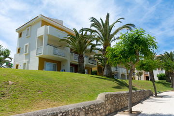 villas on the beach in the Bay of Cala Mandia in Mallorca