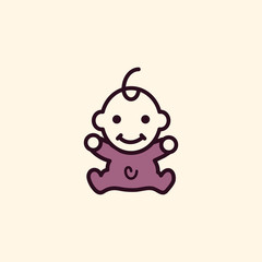 Baby Fun Vector Illustration Creative Icon Logo Design Template Element Vector Illustration