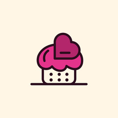 Cake Delicious Icon Modern Icon Food Logo Design Template Element Vector Illustration