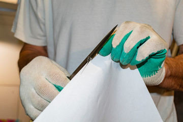 The master makes sharpening knives