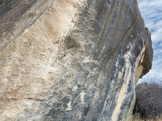 Ancient petroglyphs in Gobustan, Azerbaijan