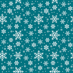 seamless background with snowflakes blue color