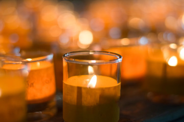 selective focus of candle