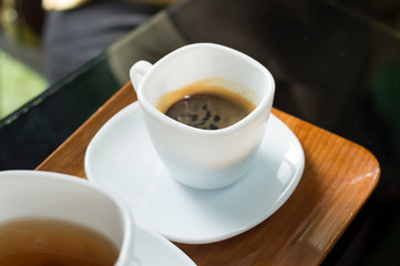 cup of coffee on table