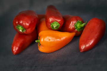 fresh bell pepper on a gray background
