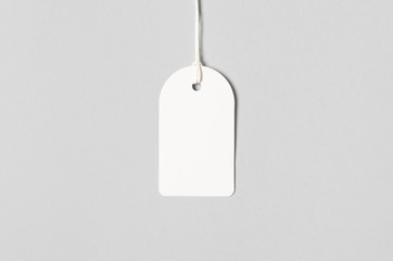 White clothing tag, gift tag mockup.