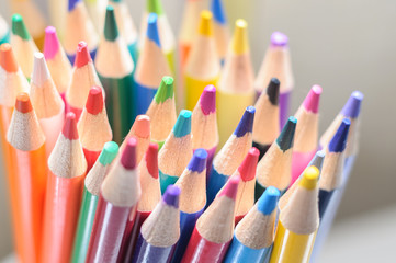 group of bright color pencils for drawing