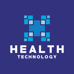 Health Medical Pixel Logo Design. Digital Icon. Modern Clinic Symbol. Logo Inspiration For Business And Company.