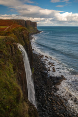 Kilt Rock Waterfall Skye Island Scotland long exposure beautiful view 