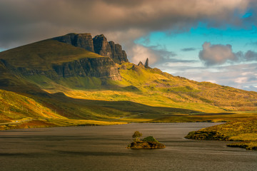 The Old man of Storr View from the Lake Skye Island Scotland Loch Fada