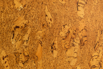 Close-up of cork sound insulation lagging of carrot color for floors and walls