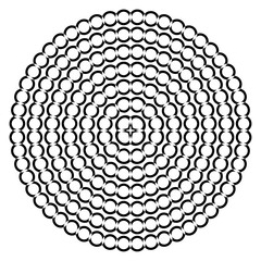 Round shape with circle dots. Vector chain template texture.