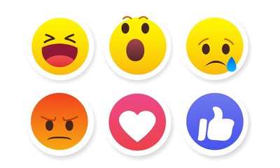 set of social media emoji. emoticon sticker vector illustration. set of emoticons