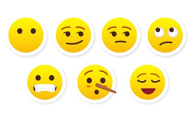 Fototapeta premium set of social media emoji. emoticon sticker vector illustration. set of emoticons