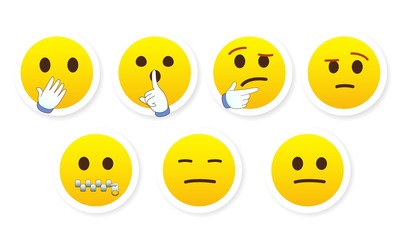 Fototapeta premium set of social media emoji. emoticon sticker vector illustration. set of emoticons