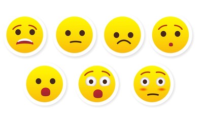 set of social media emoji. emoticon sticker vector illustration. set of emoticons