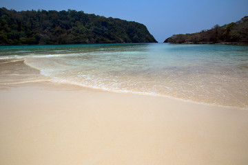 Coastline with huge cliffs on the  island in Thailand