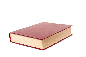Blank red hardcover book isolated on white background with copy space