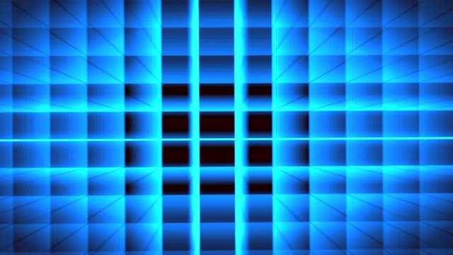 Futuristic Coloured Grid Animation with ray of light effect. Seamless loop background, Technology concept.