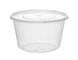 Plastic bowl disposable cup (with clipping path) isolated on white background