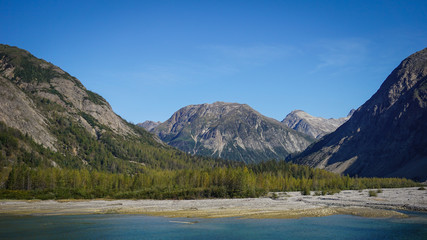 Fototapeta na wymiar Mountainous landscape of Glacier Bay National Park, Alaska