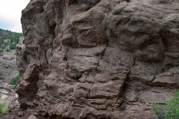 A close up view of textures, lines and shapes on a Colorado mountain. Bokeh.