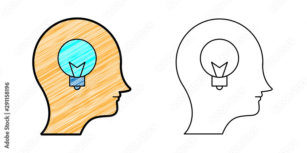 Poster intelligence icon design vector with texture. editable outline for other style