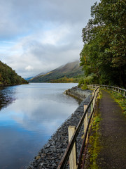 misty morning in kinlochleven in the argyll region of the scottish highlands near fort william on...