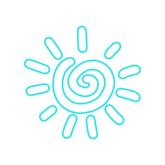 Beautiful, happy, sun, vector illustration