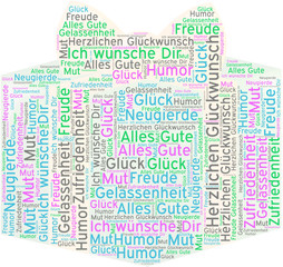 Obraz premium Glückwünsche als Geschenk in bunten Farben
