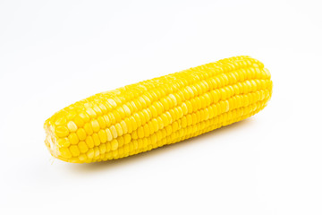 Corn cob isolated on white background