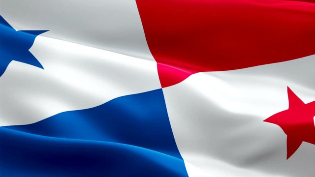 Panama flag Motion Loop video waving in wind. Realistic Panama Flag background. Panama Flag Looping Closeup 1080p Full HD 1920X1080 footage. Panama Caribbean country flags footage- Moscow,8 June 2019