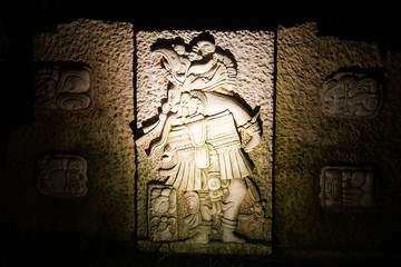 Mayan Sculpture in Cozumel Mexico.