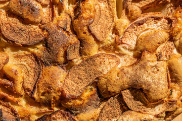 homemade apple pie in the kitchen close-up