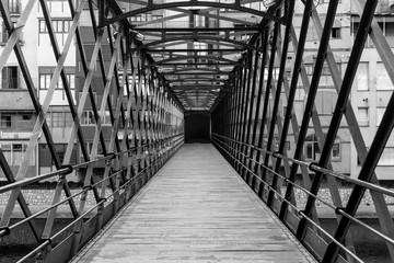 The Eiffel Bridge on the Onyar River at dusk in Girona, Catalonia (Spain) © Jorge Fuentes